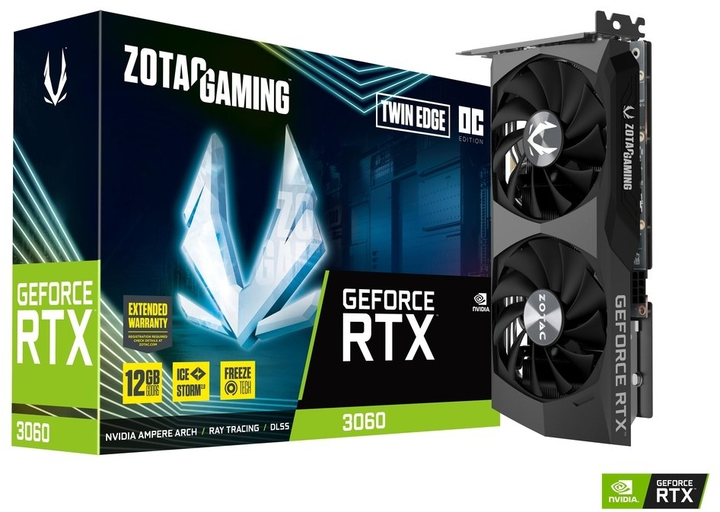 Zotac PCI-Ex GeForce RTX 3060 Twin Edge OC 12 GB GDDR6 (192 bity) (1807/15000) (HDMI, 3 x DisplayPort) (ZT-A30600H-10M) - obraz 6