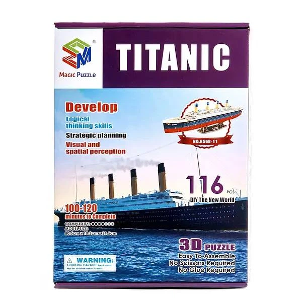 Огромные 3D пазлы Титаник Трехмерный конструктор-головоломка Magic Puzzle 80.6 см x 10.2 см x 21.5 см - изображение 4