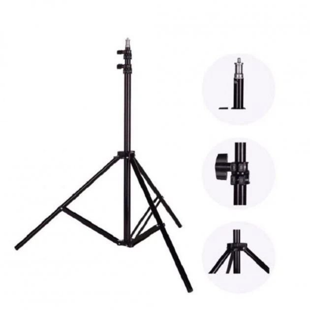 Штатив для кольцевой лампы TriPod 0.7-2.1 м Black (МХ-НФ-00005951) - Фото 3 Штатив для кольцевой лампы TriPod 0.7-2.1 м Black (МХ-НФ-00005951) - изображение 3