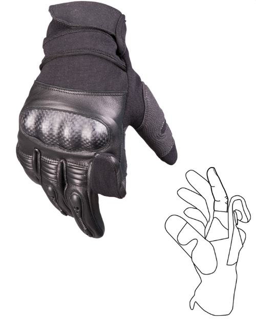 Перчатки тактические Mil-Tec Кожаные с защитой M Черные TACTICAL GLOVES GEN.II LEDER SCHWARZ (12504402-903-M) - изображение 2