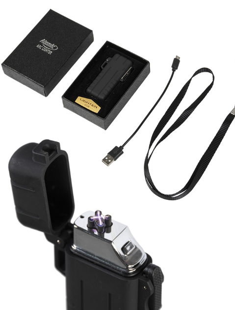 Зажигалка электронная тактическая ATOMIC Micro USB Mil-Tec Черный ...
