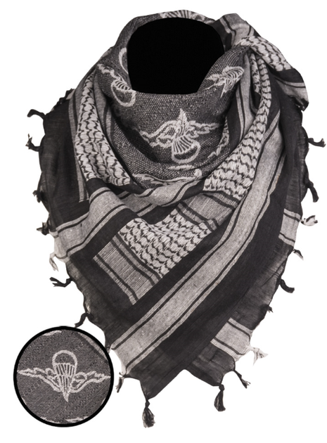Арафатка шарф-шемаг тактическая 110x110см Парашют Mil-Tec Универсальный Черный (12609302) - изображение 1
