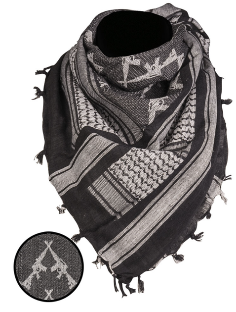 Арафатка шарф-шемаг тактическая 110x110см Автомат Mil-Tec Универсальный Черный (12609202) - изображение 1