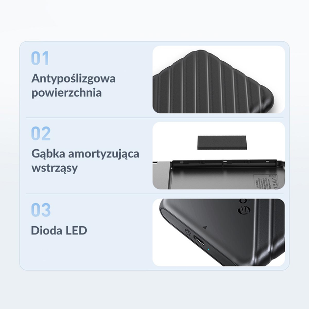 Kieszeń zewnętrzna Orico 2.5" USB-C 3.1 6Gbps Czarna (25PW1-C3-BK-EP) - obraz 9