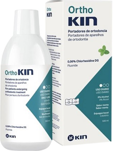 Płyn do płukania ust Kin Orthokin Mouthwash Mint 500 ml (8499991815373) - obraz 1