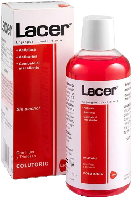 Płyn do płukania ust Lacer Mouthwash 500 ml Free 100 ml (8430340030542) - obraz 1