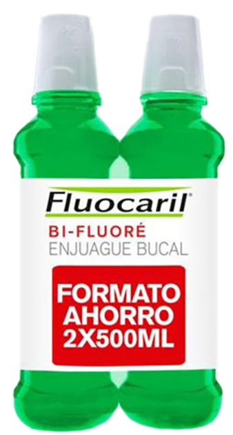 Ополіскувач для порожнини рота Fluocaril Mouthwash Bi Fluore 2x500 мл Duo (8710604763585) - зображення 1