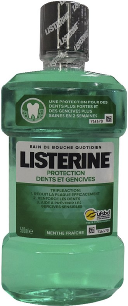 Ополіскувач для порожнини рота Listerine Protection Teeth And Gums Mouthwash 500 мл (3574661404103) - зображення 1