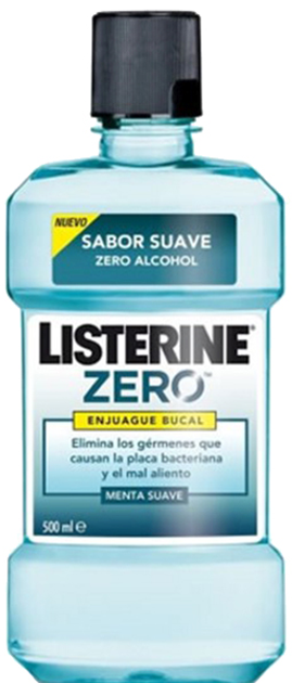Ополіскувач для порожнини рота Listerine Zero Alcohol Mouthwash Soft Mint 500 мл (3574660721959) - зображення 1