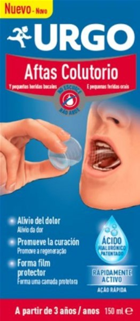 Płyn do płukania ust Urgo Aftas Mouthwash 150 ml (3664492013305) - obraz 1