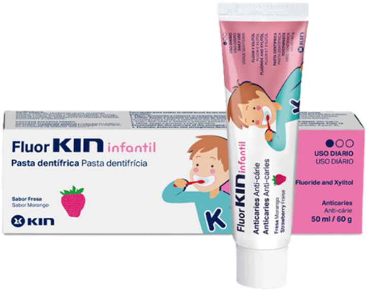 Зубна паста для дітей Fluorkin Children's Strawberry Paste 50 ml (8499992324546) - зображення 1