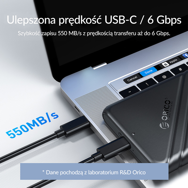 Kieszeń zewnętrzna Orico 2.5" USB-C 3.1 6Gbps Biały (25PW1-C3-WH-EP) - obraz 9