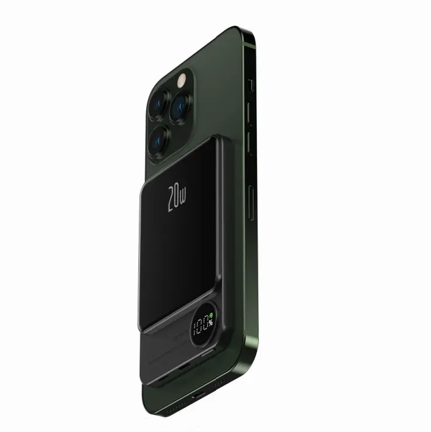 УМБ CYKE Q9 5000 mAh PD 20W MagSafe Wireless Powerbank Зелений - Фото 3 УМБ CYKE Q9 5000 mAh PD 20W MagSafe Wireless Powerbank Зелений - зображення 3