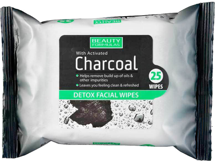 Chusteczki detox z aktywnym węglem Beauty Formulas Charcoal Detox 25szt. (5012251012522) - obraz 1