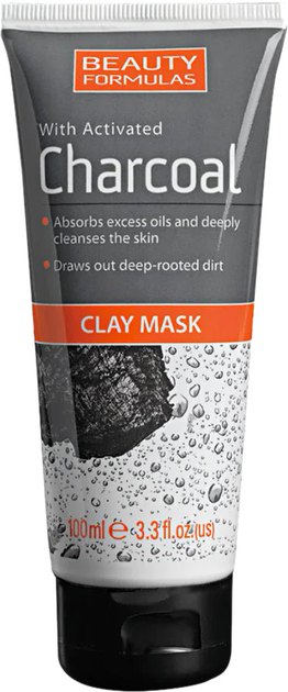 Oczyszczająca maska glinkowa do twarzy z aktywnym węglem Beauty Formulas 100 ml (5012251012263) - obraz 1
