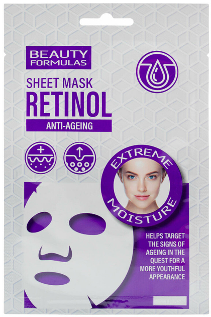 Maska do twarzy w płachcie anti-ageing z retinolem Beauty Formulas 1 szt. (5012251013468) - obraz 1