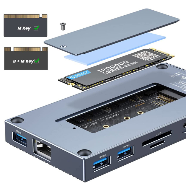 Stacja dokująca Orico 9w1 z obudową M.2 SSD NVMe (CDH-9N-GY-BP) - obraz 5
