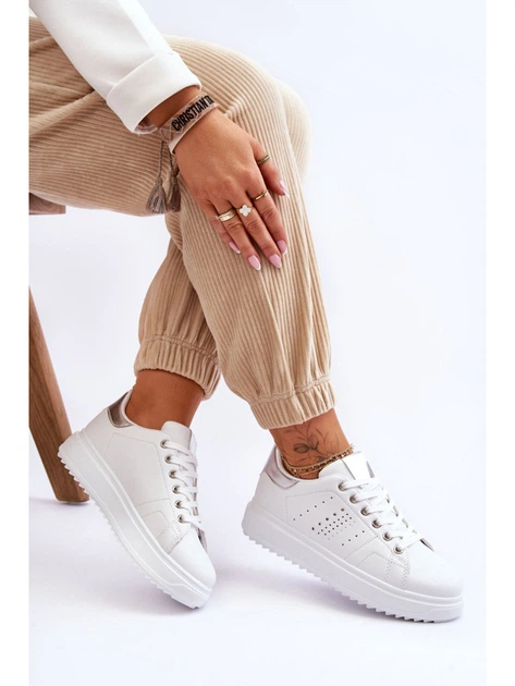 Sneakersy damskie do kostki Be First! 38 Biały/Srebrny (5905677117660) - obraz 6