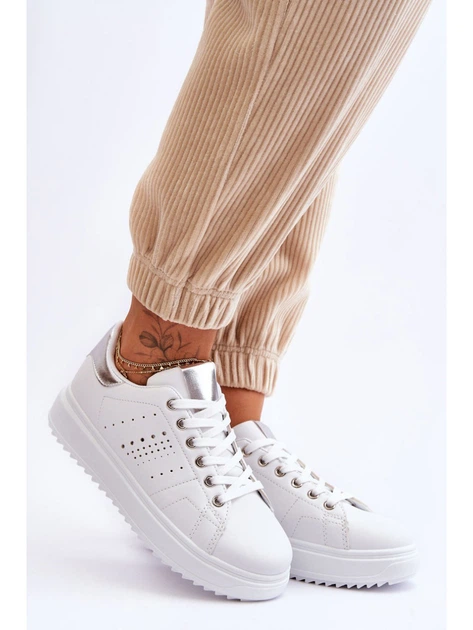 Sneakersy damskie do kostki Be First! 40 Biały/Srebrny (5905677117684) - obraz 5