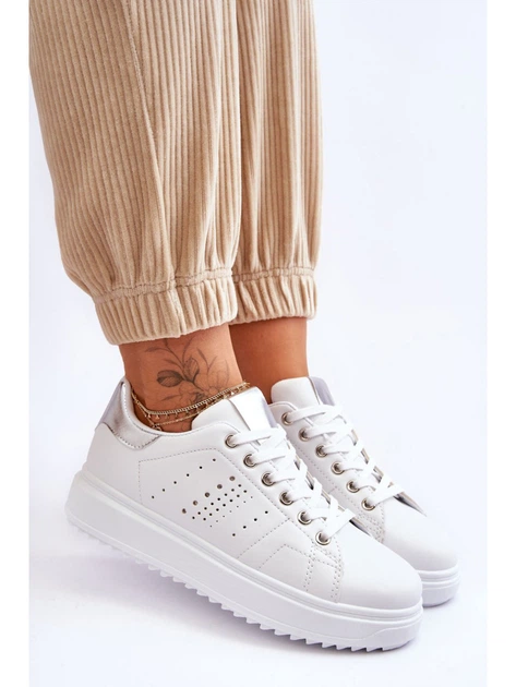 Sneakersy damskie do kostki Be First! 40 Biały/Srebrny (5905677117684) - obraz 7