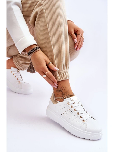 Sneakersy damskie do kostki Be First! 38 Biały/Złoty (5905677117547) - obraz 6