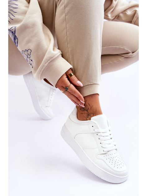 Sneakersy damskie z eko skóry do kostki Larena 38 Białe (5905677000207) - obraz 5