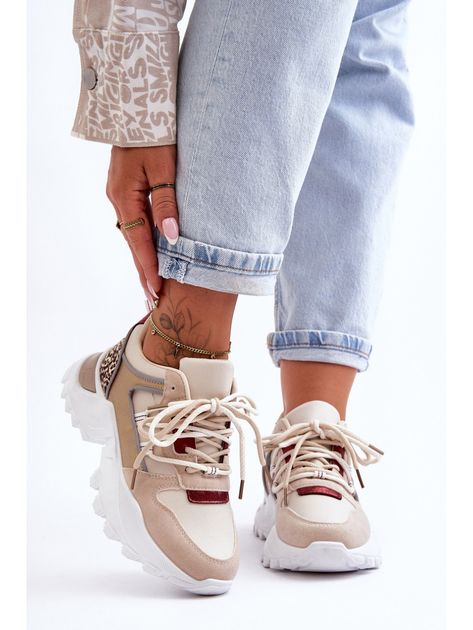 Sneakersy damskie Corena 37 Beżowe (5905677458619) - obraz 3