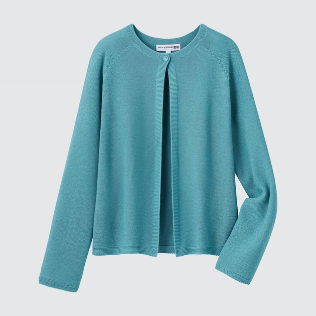 Кардиган Uniqlo 3D KNIT розмір XS блакитний (457352) - Фото 2 Кардиган Uniqlo 3D KNIT розмір XS блакитний (457352) - изображение 2