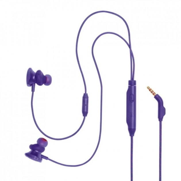 Наушники проводные вакуумные с микрофоном JBL Quantum 50 Purple (JBLQUANTUM50PUR), для геймеров, 20 Гц-20 кГц, регулятор громкости, ответ на звонок - Фото 1 Наушники проводные вакуумные с микрофоном JBL Quantum 50 Purple (JBLQUANTUM50PUR), для геймеров, 20 Гц-20 кГц, регулятор громкости, ответ на звонок - изображение 1