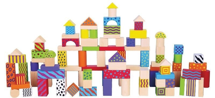 Деревянные кубики конструктор Viga Toys Город 100 штук (59696 ...