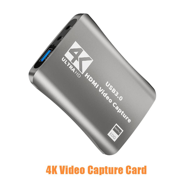 Внешняя карта видеозахвата 4K 60Hz HDMI в USB 3.0 c микрофонным входом и выходом на наушники, устройство видео оцифровки Gray(4K HDMI Video Capture USB) - изображение 2