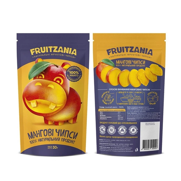 Фруктовые чипсы Мангочипсы Fruitzania 30г х 2 шт. - изображение 2
