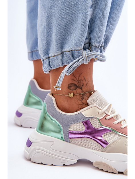 Buty sportowe damskie Cortes 38 Beżowy/Zielony (5905677424065) - obraz 6