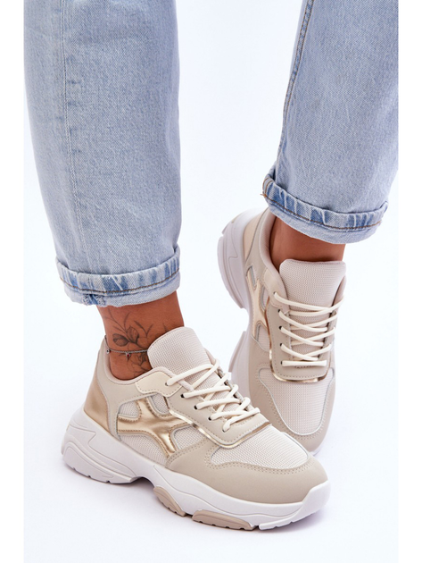 Buty sportowe damskie Cortes 36 Beżowy/Złoty (5905677423808) - obraz 4