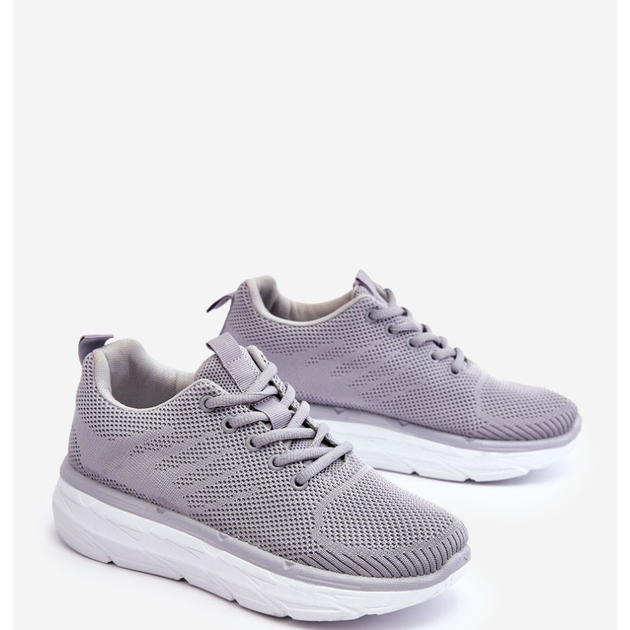 Buty sportowe damskie z siatki na platformie do kostki oddychające Lavarone 38 Szare (5905677139785) - obraz 5