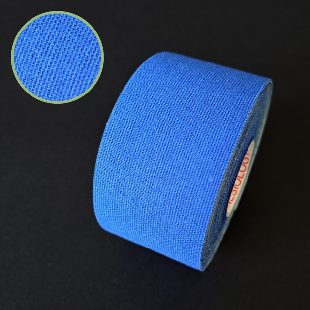 Кинезио тейп пластырь для тейпирования тела тейп лента для спины шеи 3,8 см х 5 м Синий (ТБ470-3_8) - изображение 2