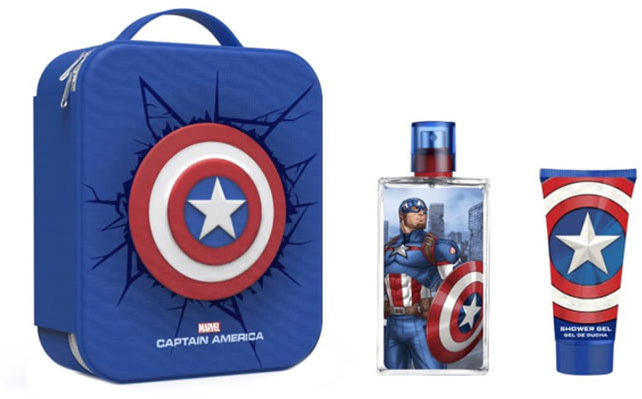 Zestaw dla dzieci Marvel Captain America Woda perfumowana 100 ml + Żel pod prysznic 60 ml + Torebka (8411114087726) - obraz 1