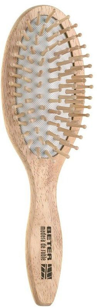 Гребінець для волосся Beter Cushion Brush Wooden Round-Tip Bristles (8412122030971) - зображення 1