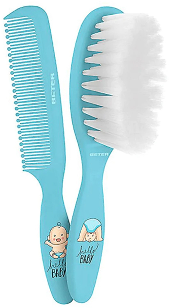 Гребінець для волосся Beter Baby Brush And Comb Set Blue (8412122349837) - зображення 1