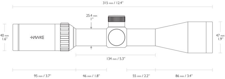 Приціл оптичний Hawke Vantage 3-9х40 сітка Mil Dot з підсвічуванням - изображение 2