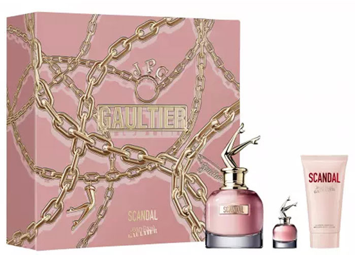 Zestaw damski Jean Paul Gaultier Scandal Eau De Perfume Spray 80 ml + Miniatura 6 ml + Balsam do ciała 75 ml (8435415082617) - obraz 1