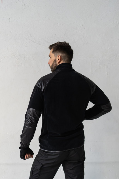 Куртка флисовая LOGOS с Soft Shell плечами и рукавами черный 3ХL - изображение 2