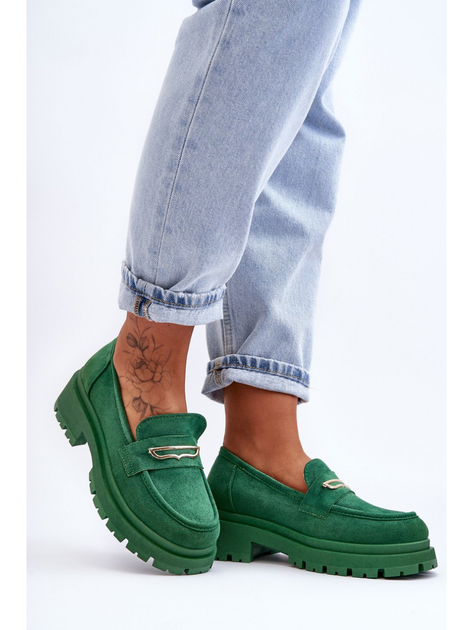 Damskie loafersy Pure Love 38 Zielone (5905677456707) - obraz 4