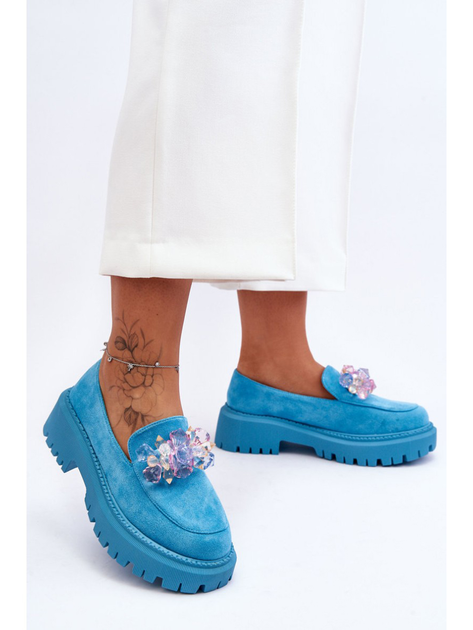 Loafersy damskie na grubej podeszwie Avril 41 Niebieskie (5905677425536) - obraz 7