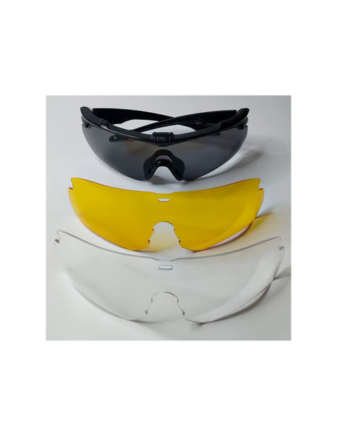Тактические очки три варианта защитного стекла TGG2 Black 3 в 1 - изображение 2