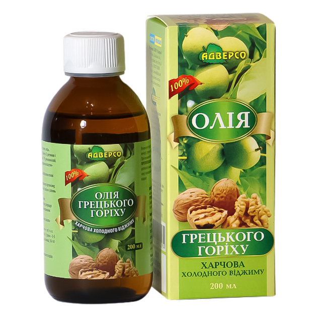 Масло Адверсо Грецкого ореха пищевое холодного отжима, 200 мл – купить ...