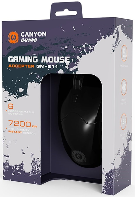 Mysz Canyon Accepter GM-211 USB Czarna (CND-SGM211) - obraz 6