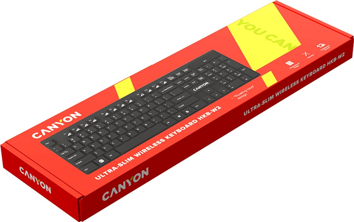 Клавіатура бездротова Canyon HKB-W2 Wireless Black (CNS-HKBW2-UK/US) - зображення 2