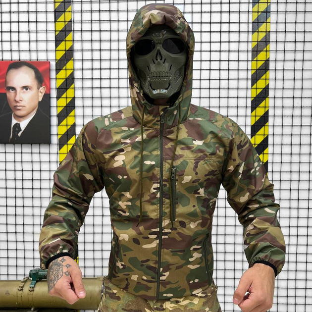 Чоловічий Дощовик із мембранної тканини / Водонепроникна Куртка з капюшоном мультикам розмір 3XL - зображення 1