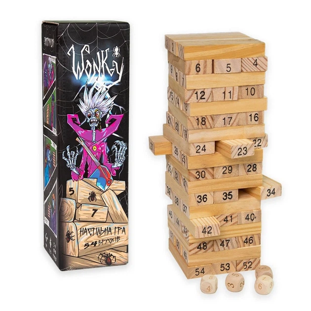 Розважальна гра "Wonky" 30358 дерев'яна, українською мовою - Фото 1 Розважальна гра "Wonky" 30358 дерев'яна, українською мовою - зображення 1